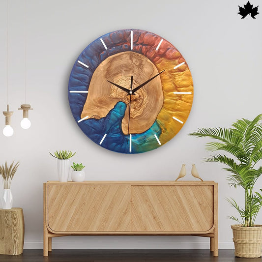 Spectrum Glow - Resin & Wood Wall Clock | Fankaarlok