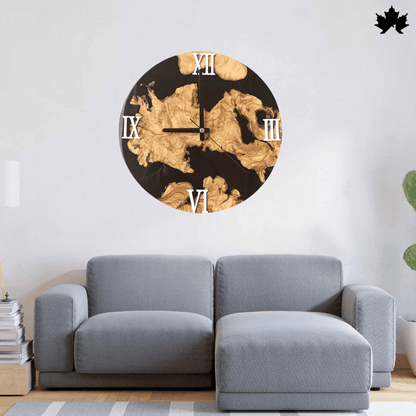 Midnight Maple - Resin & Wood Wall Clock | Fankaarlok