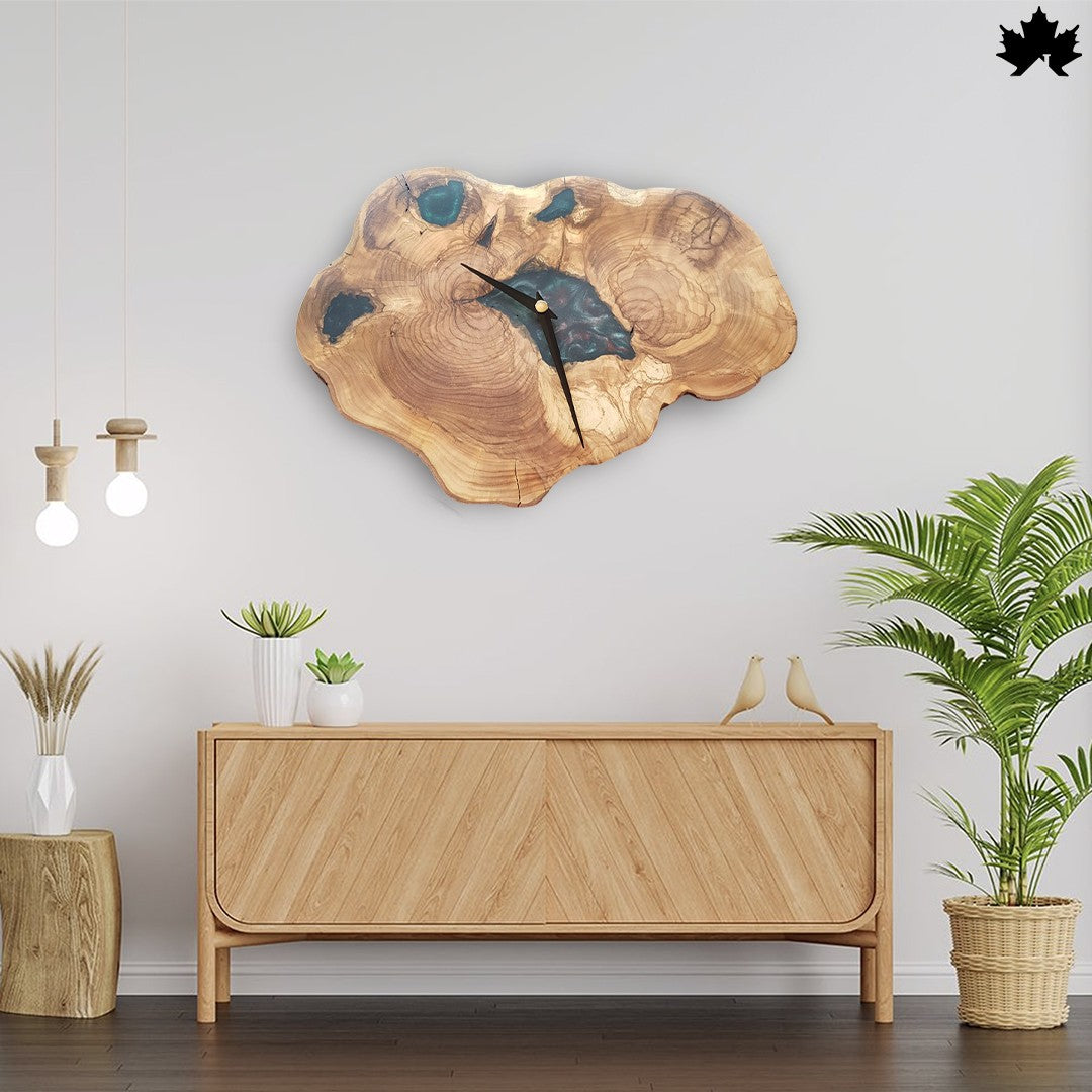Real Wood Wall Clock – Natural Live-Edge Wood Clock | Fankaarlok