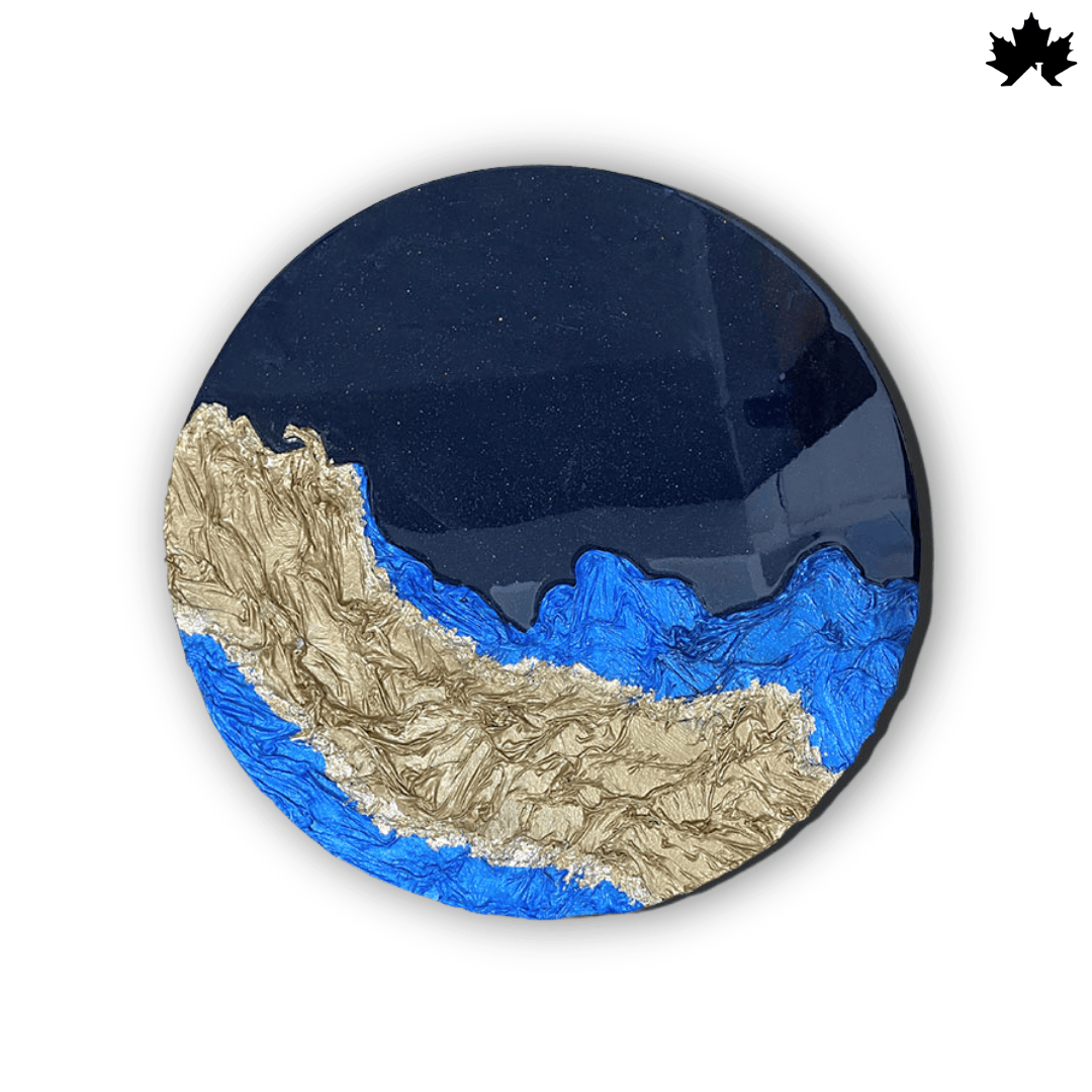 Midnight Coast Round – Resin 3D Wall Art for Home | Fankaarlok