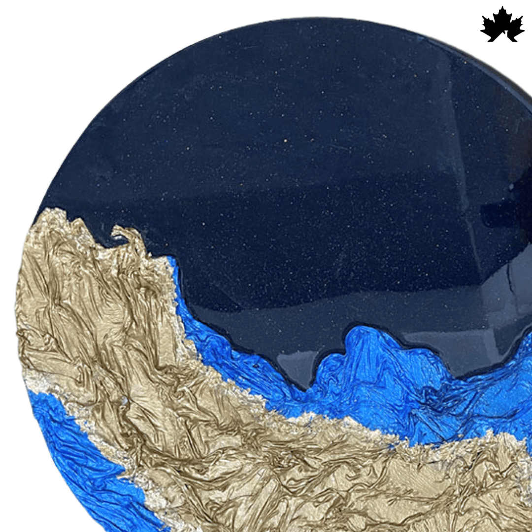 Midnight Coast Round – Resin 3D Wall Art for Home | Fankaarlok