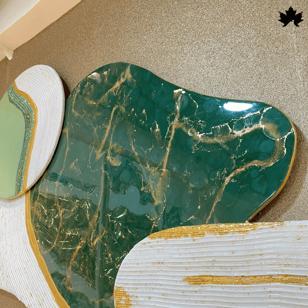 Emerald Aura Ensemble – Resin Luxury Wall Decoration for Home | Fankaarlok
