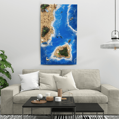 Tropical Shoreline View – Resin Handmade Wall Art for Home | Fankaarlok