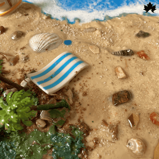 Tropical Shoreline View – Resin Handmade Wall Art for Home | Fankaarlok