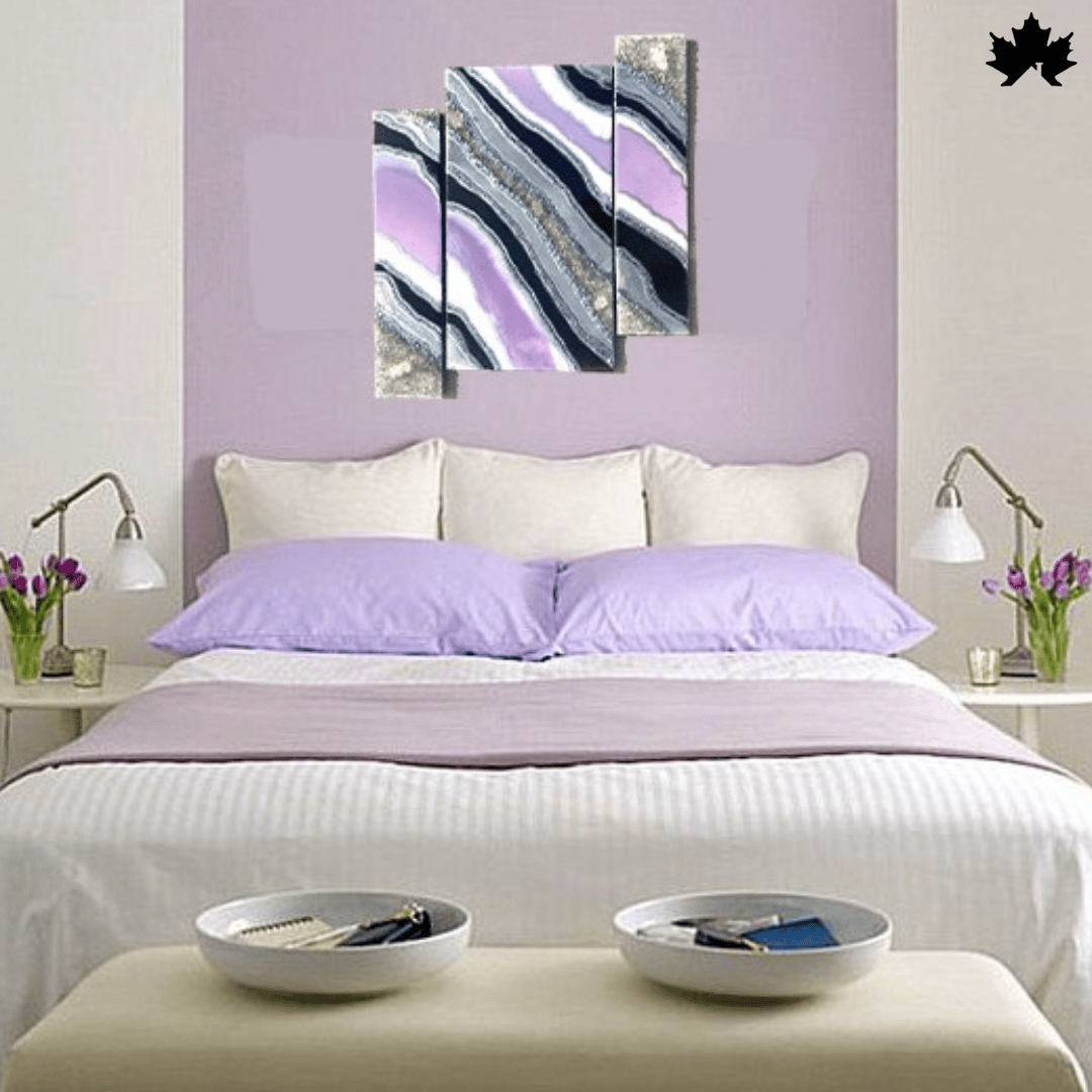 Lavender Geo Trio – Resin Stylish Wall Decor for Home | Fankaarlok