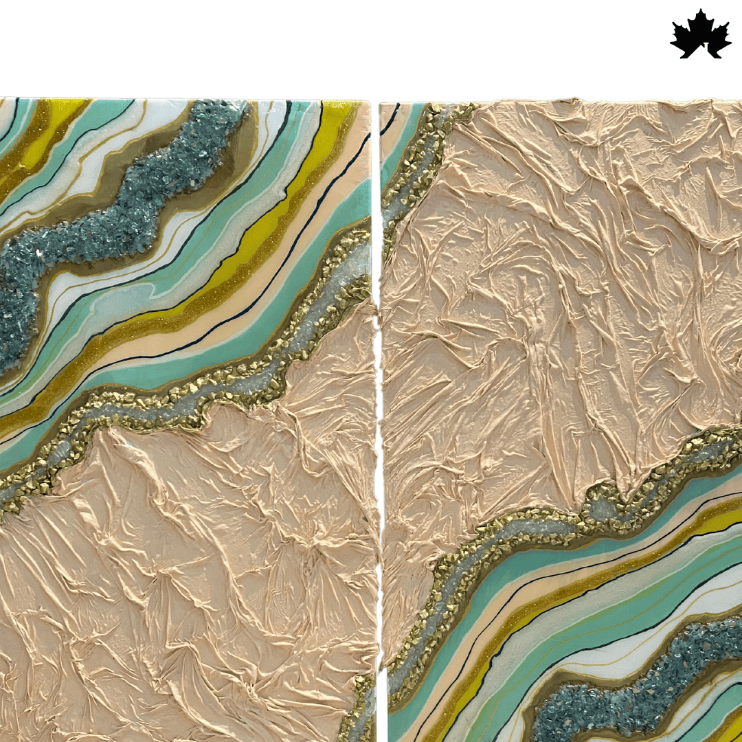 Golden Canyon Drift – Resin Handcrafted Wall Art | Fankaarlok