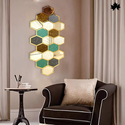 Hexa Gold Mirage – Resin Luxury Wall Decor for Home | Fankaarlok