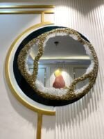 "Elegant round decorative wall mirror in an entryway" "Vintage-style decorative wall mirror enhancing bedroom decor"