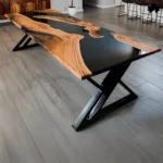 Dining Table with Resin Art