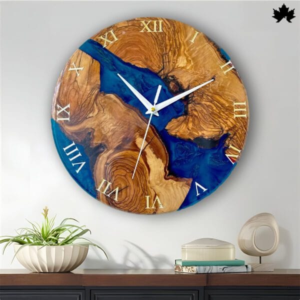 Elegant Wood & Resin Wall Clock