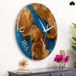 Elegant Wood & Resin Wall Clock