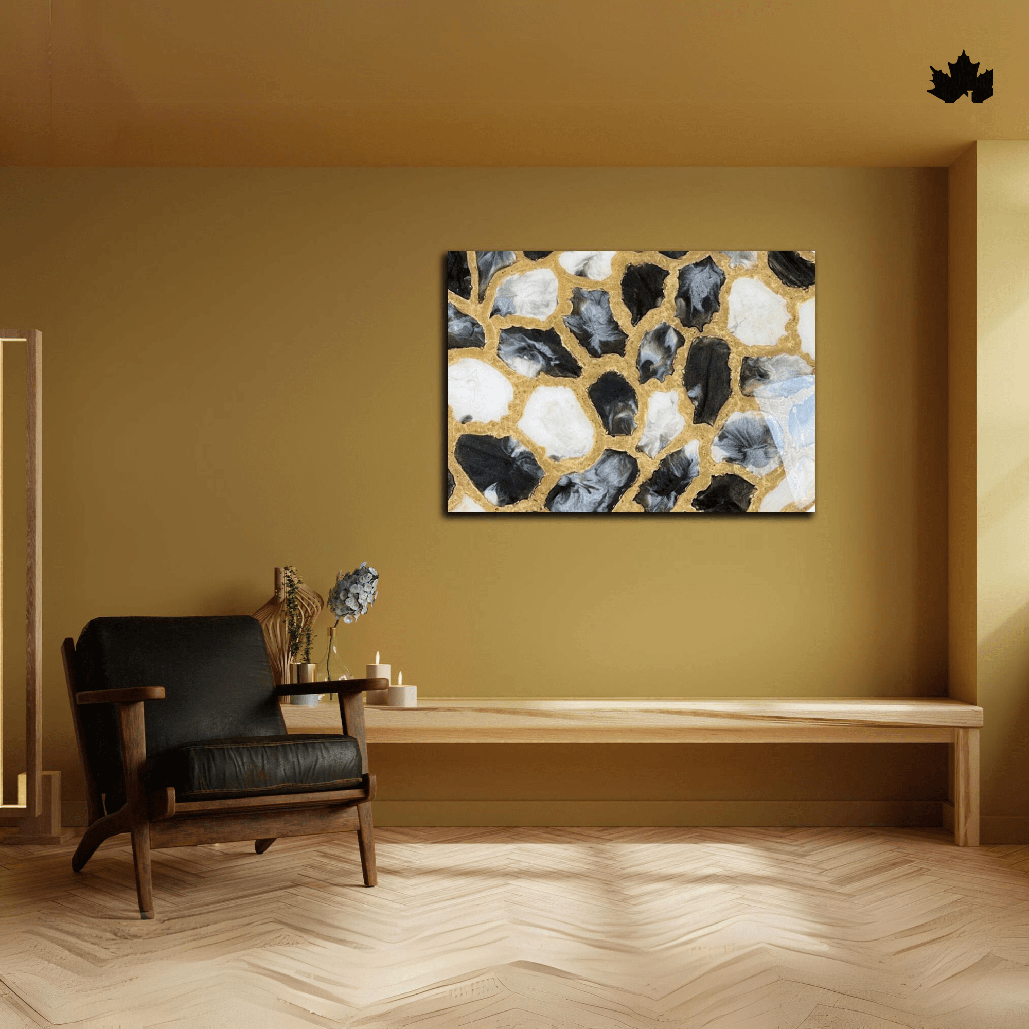 Handcrafted Mineral Mingle Wall Art with black