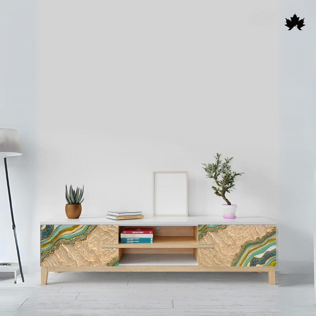 Golden Geode - Luxe Artistic Credenza