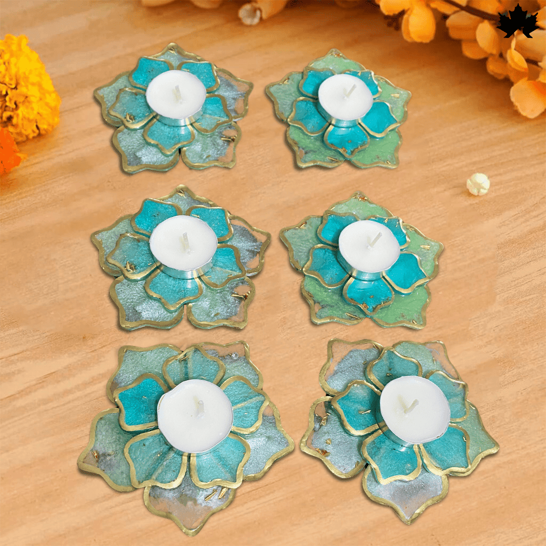 Aqua Wave Essence- Set of 6 Diya Holder