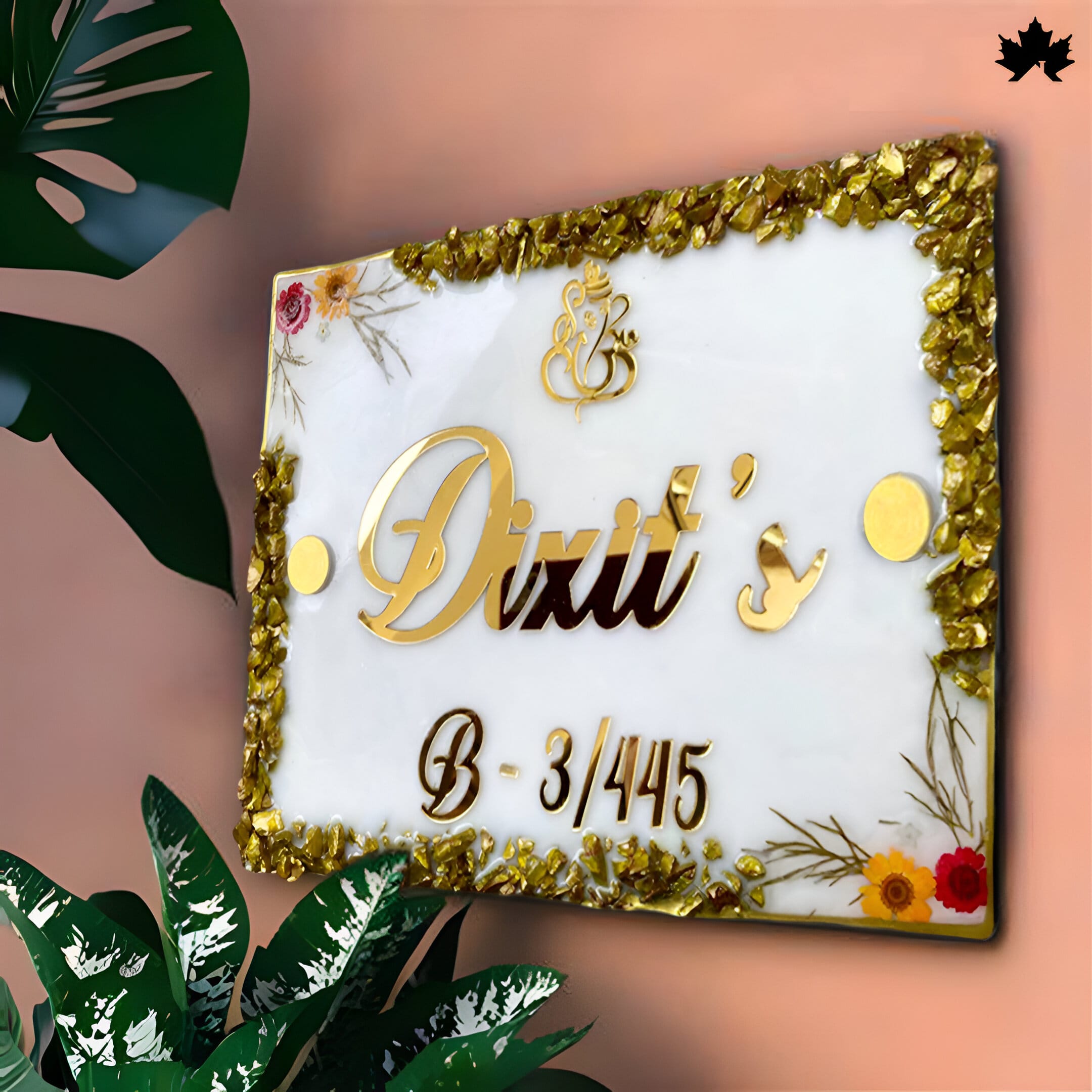 wooden nameplate designs for home