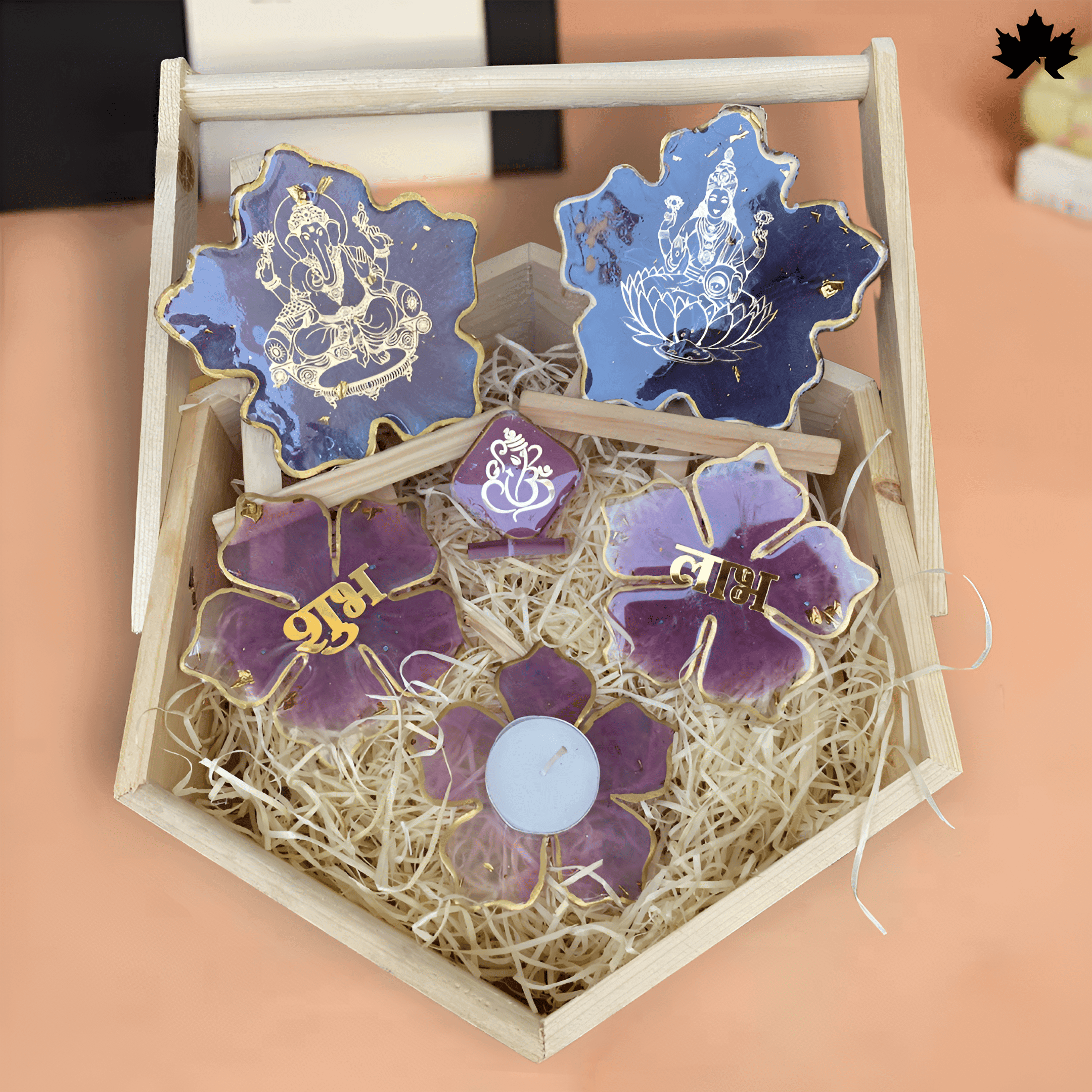 Auspicious Beginnings Combo – Ganesh-Laxmi, Shubh Laabh, Diya Holder & Small Ganesh Ji