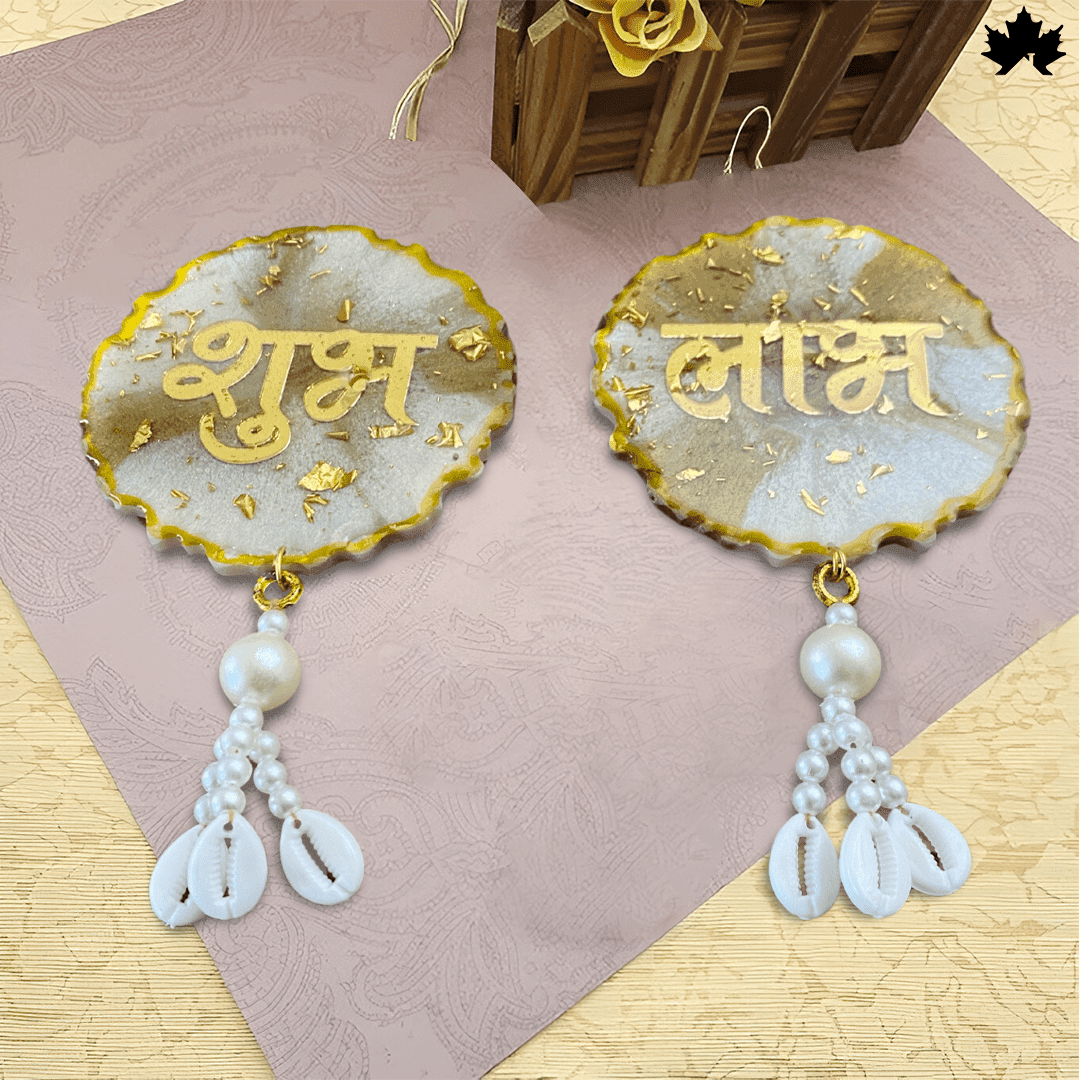Golden Aura Shubh Labh - Radiant Traditional Blessings for Your Home