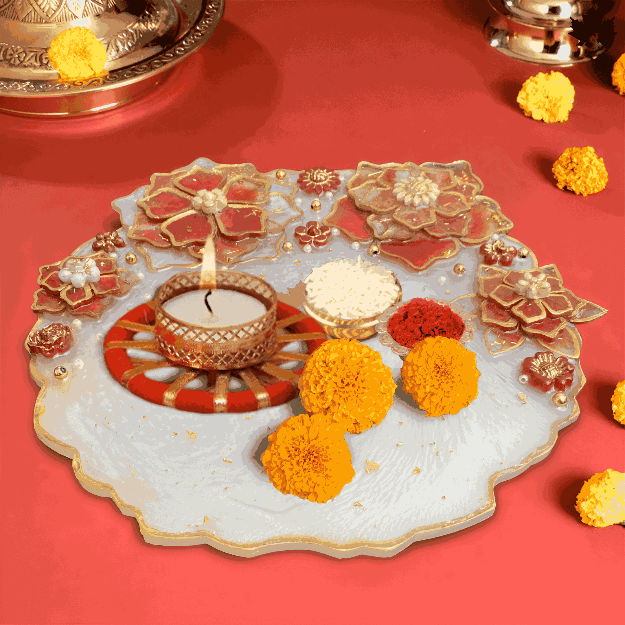 Luxury Pooja Thali for Festive Decor